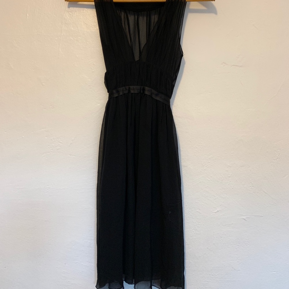 Black Sheer Dress, ribbon tie